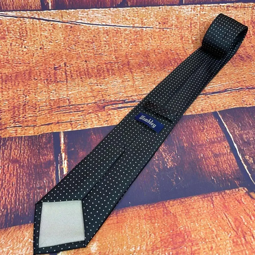 Wembley Black Pin Dot Textured Necktie 3”